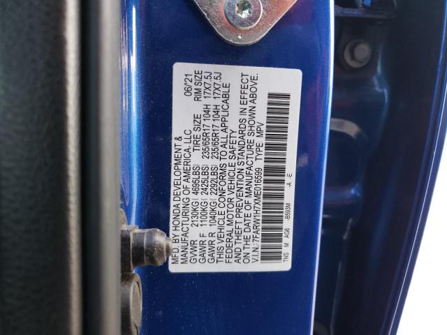 7FARW1H7XME016599 - 2021 HONDA CR-V SE BLUE photo 13