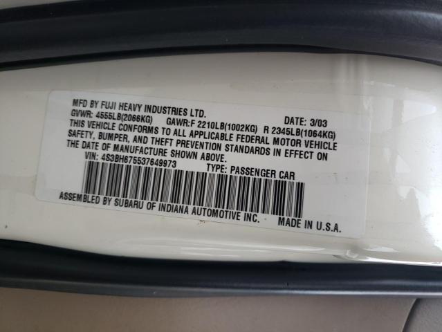 4S3BH675537649973 - 2003 SUBARU LEGACY OUTBACK AWP 白色 照片 12