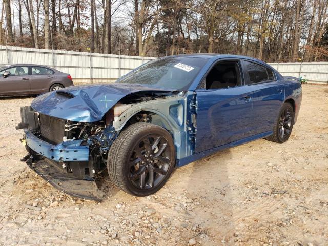 2C3CDXCT5NH129617 - 2022 DODGE CHARGER R/T BLUE photo 1