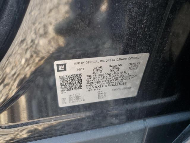 2GNAXLEX7K6221068 - 2019 CHEVROLET EQUINOX LT Negro foto 12