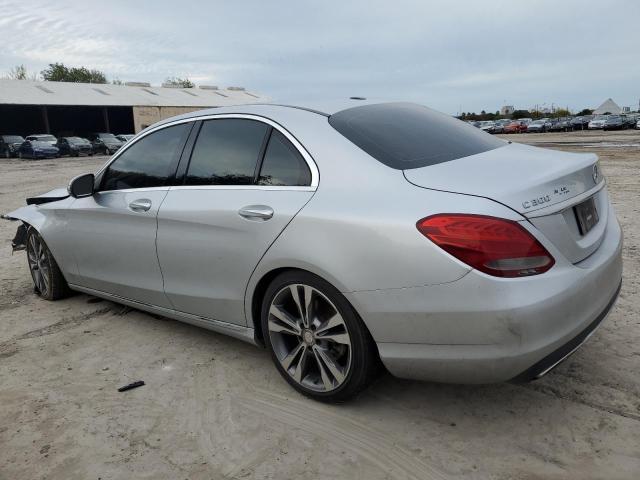 55SWF4JB5GU131077 - 2016 MERCEDES-BENZ C 300 SILVER photo 2