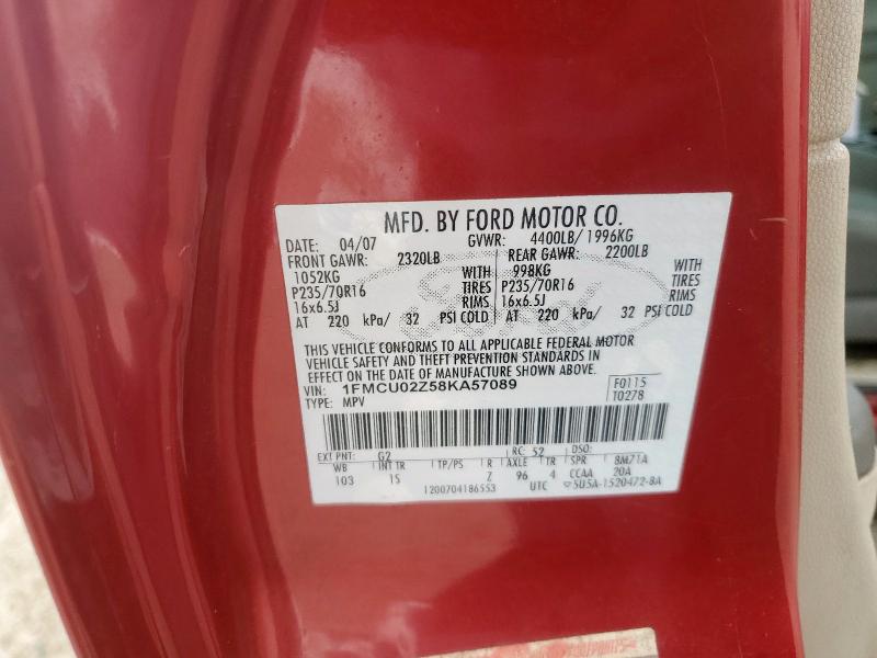 1FMCU02Z58KA57089 - 2008 FORD ESCAPE XLS RED photo 13