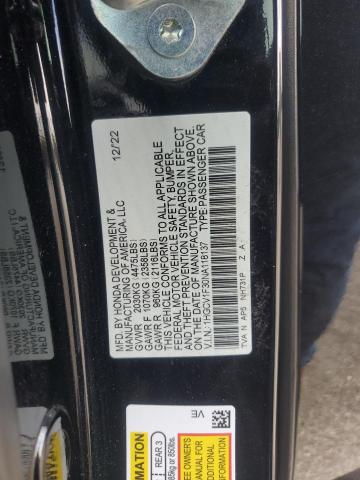 1HGCV1F30NA118137 - 2022 HONDA ACCORD SPORT BLACK photo 12