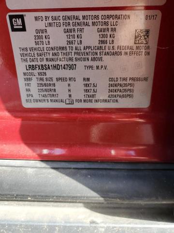 LRBFXBSA1HD147907 - 2017 BUICK ENVISION ESSENCE Կարմիր լուսանկար 13