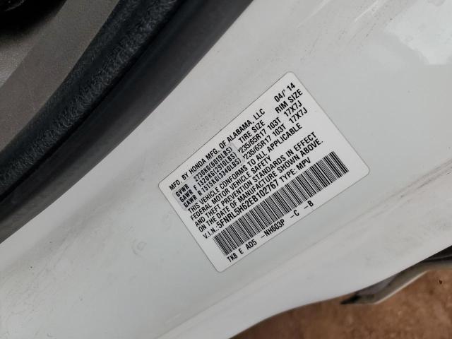 5FNRL5H62EB102767 - 2014 HONDA ODYSSEY EXL WHITE photo 13