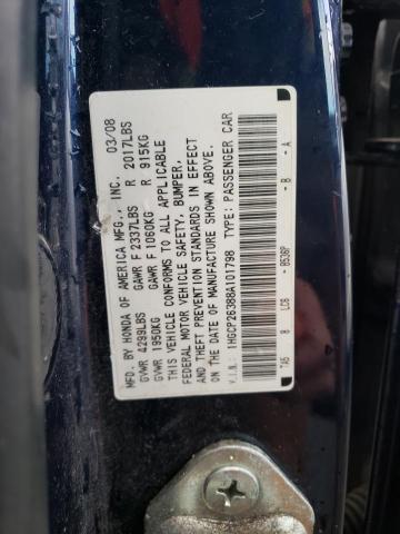 1HGCP26388A101798 - 2008 HONDA ACCORD LX BLUE photo 12