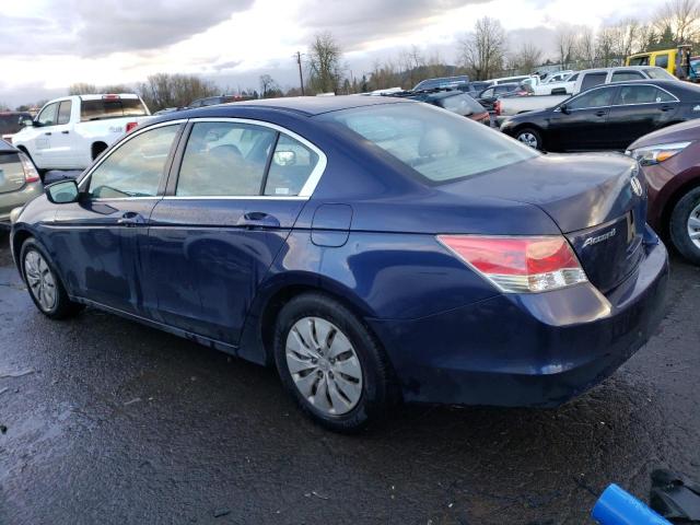 1HGCP26388A101798 - 2008 HONDA ACCORD LX BLUE photo 2