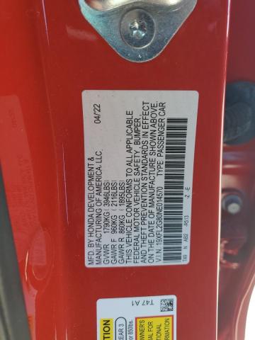 19XFL2G80NE014570 - 2022 HONDA CIVIC SPORT RED photo 12