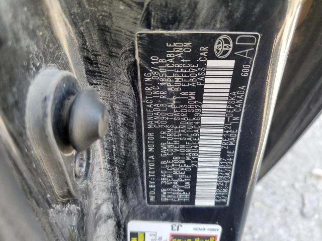 2T1BU4EE9AC469927 - 2010 TOYOTA COROLLA BASE BLACK photo 13