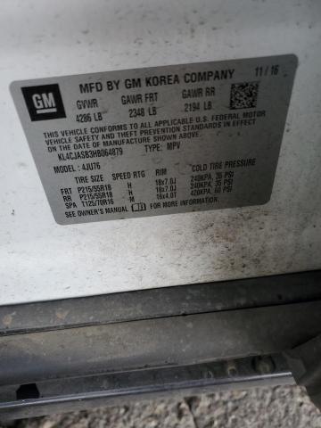 KL4CJASB3HB064879 - 2017 BUICK ENCORE PREFERRED WHITE photo 13