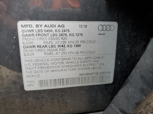 WA1BNAFY6L2053169 - 2020 AUDI Q5 PREMIUM PLUS CHARCOAL photo 12