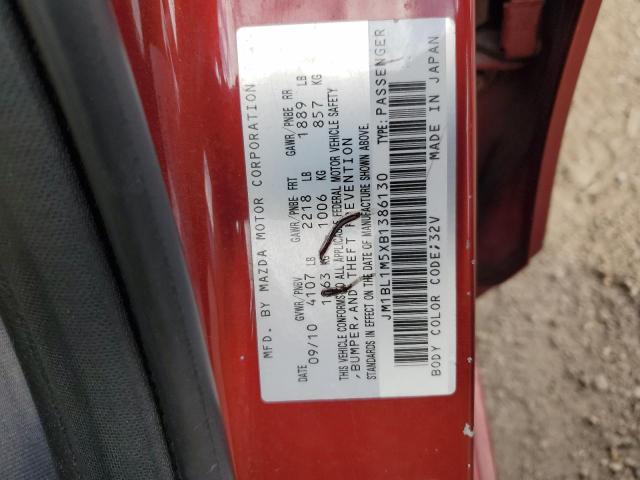 JM1BL1M5XB1386130 - 2011 MAZDA 3 S RED photo 12