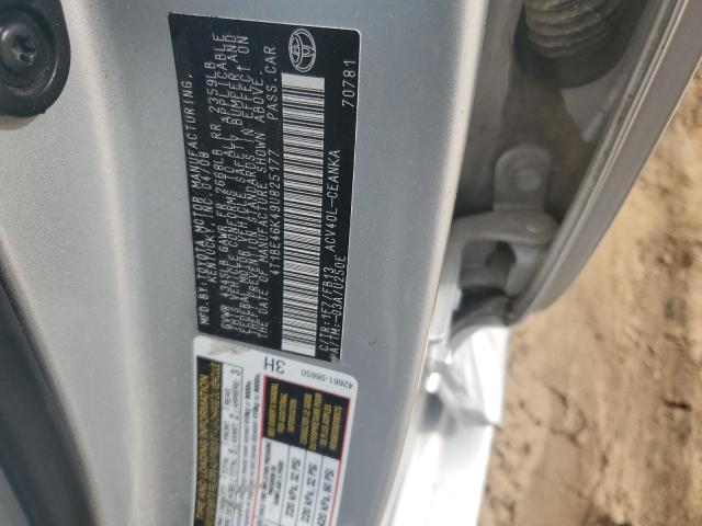 4T1BE46K49U825177 - 2009 TOYOTA CAMRY BASE SILVER photo 12