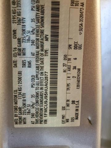 1FMCU9J95HUA02877 - 2017 FORD ESCAPE TITANIUM Gümüş foto 13