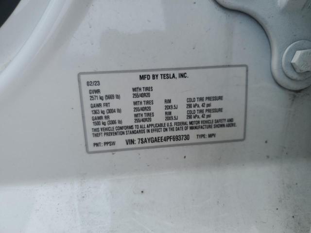 7SAYGAEE4PF693730 - 2023 TESLA MODEL Y Beyaz fotoğraf 13