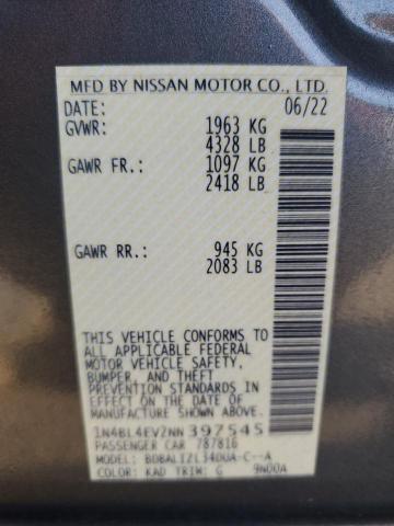 1N4BL4EV2NN397545 - 2022 NISSAN ALTIMA SL ნაცრისფერი ფოტო 13