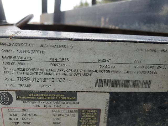 7NRBU1213PF013371 - 2023 UTILITY TRAILER BLACK photo 10