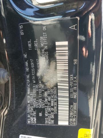 5TDYK3DC1FS639609 - 2015 TOYOTA SIENNA XLE BLACK photo 13