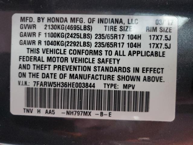 7FARW5H36HE003844 - 2017 HONDA CR-V LX GRAY photo 12