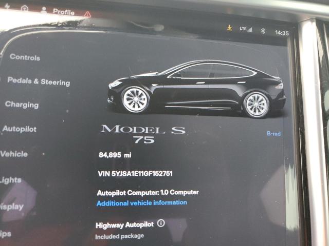 5YJSA1E11GF152751 - 2016 TESLA MODEL S BLACK photo 9