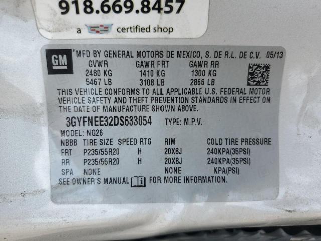 3GYFNEE32DS633054 - 2013 CADILLAC SRX PREMIUM COLLECTION فضي صورة 14