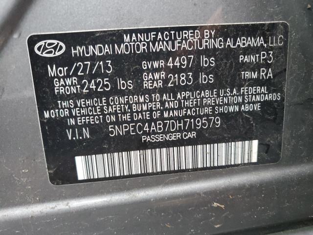 5NPEC4AB7DH719579 - 2013 HYUNDAI SONATA SE GRAY photo 13