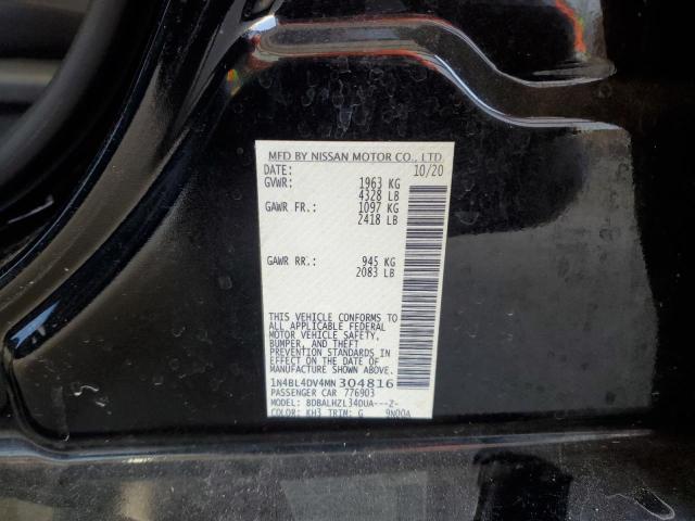 1N4BL4DV4MN304816 - 2021 NISSAN ALTIMA SV BLACK photo 12