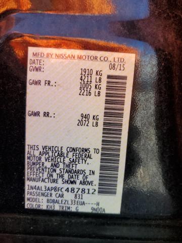 1N4AL3AP8FC487812 - 2015 NISSAN ALTIMA 2.5 BLACK photo 13