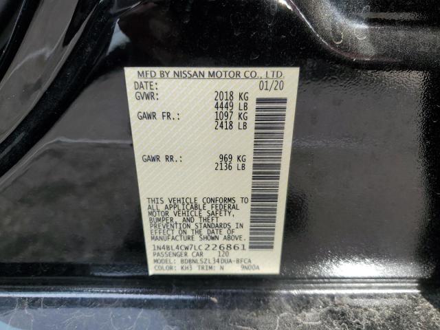 1N4BL4CW7LC226861 - 2020 NISSAN ALTIMA SR BLACK photo 12