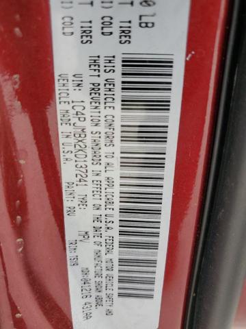 1C4PJMBX2KD137241 - 2019 JEEP CHEROKEE TRAILHAWK RED photo 12