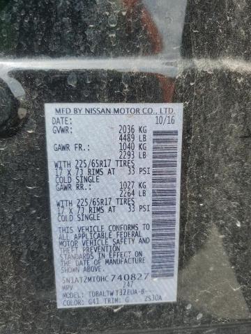 5N1AT2MT0HC740827 - 2017 NISSAN ROGUE S BLACK photo 14