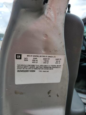 2G2WS522051163084 - 2005 PONTIAC GRAND PRIX GT 银色 照片 12