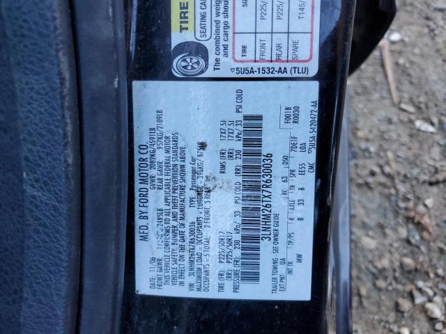 3LNHM26TX7R630036 - 2007 LINCOLN MKZ BLACK photo 12