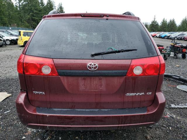 5TDZK23C08S136379 - 2008 TOYOTA SIENNA CE BURGUNDY photo 6