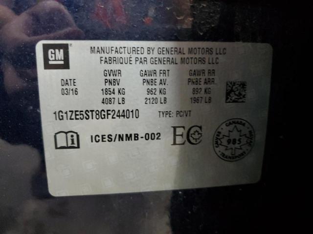 1G1ZE5ST8GF244010 - 2016 CHEVROLET MALIBU LT BLUE photo 12