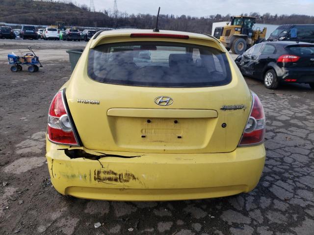 KMHCM36C08U077116 - 2008 HYUNDAI ACCENT GS YELLOW photo 6