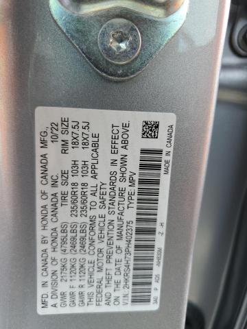 2HKRS4H73PH402375 - 2023 HONDA CR-V EXL 银色 照片 14