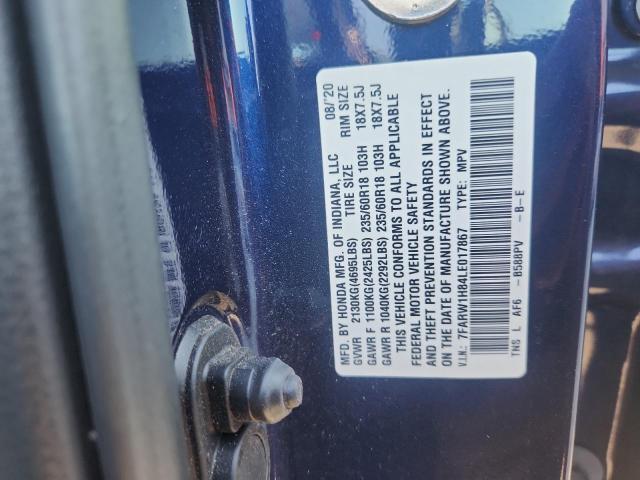 7FARW1H84LE017867 - 2020 HONDA CR-V EXL BLUE photo 13