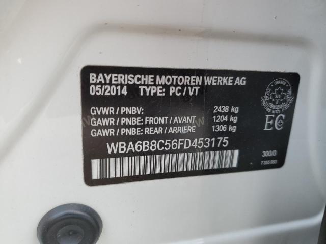 WBA6B8C56FD453175 - 2015 BMW 640 XI GRAN COUPE WHITE photo 13