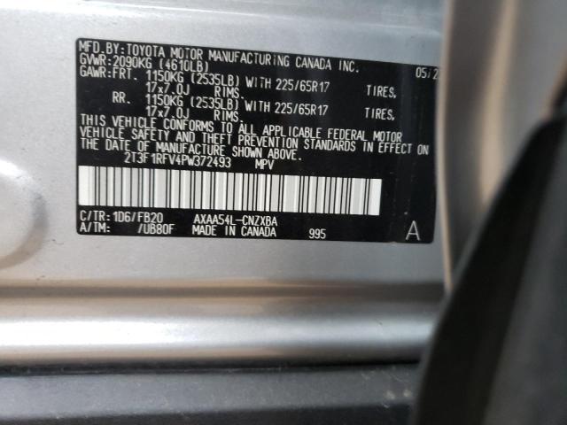 2T3F1RFV4PW372493 - 2023 TOYOTA RAV4 LE SILVER photo 14