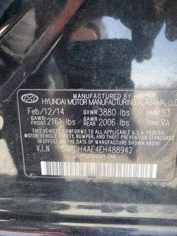 5NPDH4AE4EH488942 - 2014 HYUNDAI ELANTRA SE BLACK photo 12