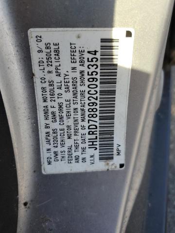 JHLRD78892C095354 - 2002 HONDA CR-V EX Gümüş foto 13