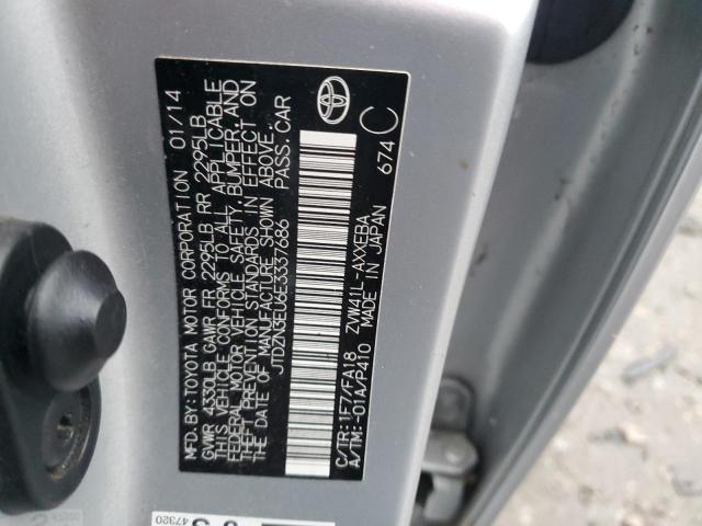 JTDZN3EU6E3337686 - 2014 TOYOTA PRIUS V SILVER photo 12