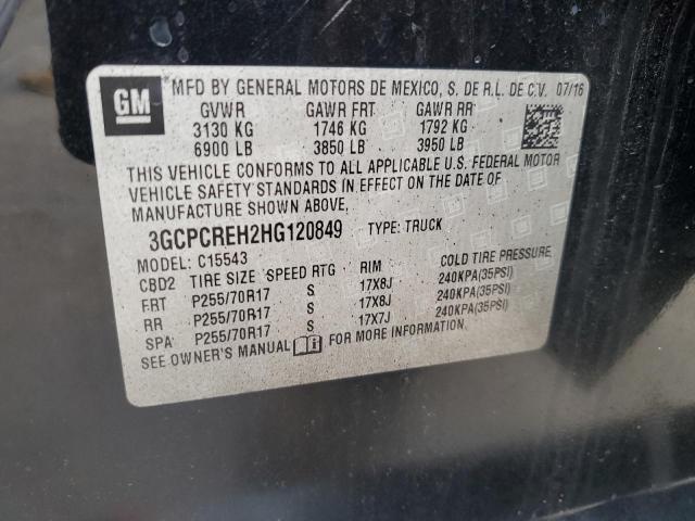 3GCPCREH2HG120849 - 2017 CHEVROLET SILVERADO C1500 LT Қара фото 12