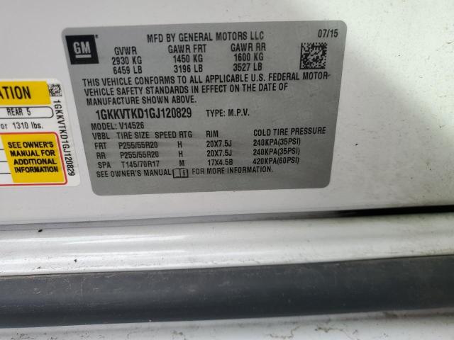 1GKKVTKD1GJ120829 - 2016 GMC ACADIA DENALI WHITE photo 13