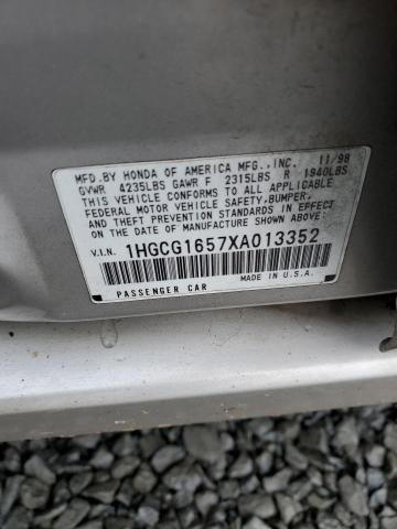 1HGCG1657XA013352 - 1999 HONDA ACCORD EX SILVER photo 12