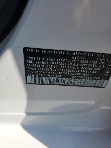 3VWLA7AJXFM246907 - 2015 VOLKSWAGEN JETTA TDI Սպիտակ լուսանկար 12