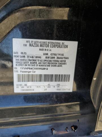 1YVHP84CX65M02812 - 2006 MAZDA 6 I 黑色 照片 12