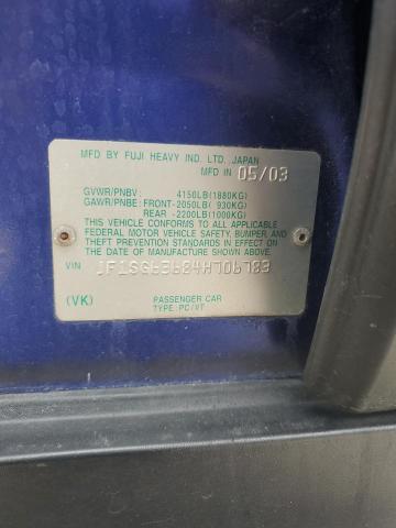 JF1SG63684H706783 - 2004 SUBARU FORESTER 2.5X Синий фото 12