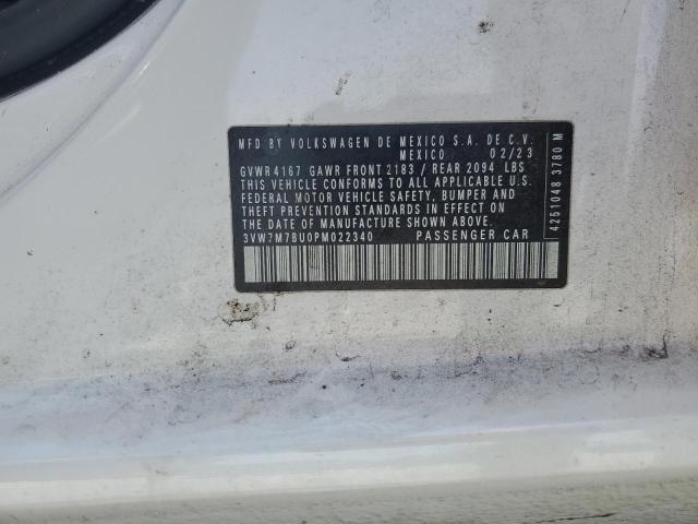 3VW7M7BU0PM022340 - 2023 VOLKSWAGEN JETTA SE WHITE photo 12